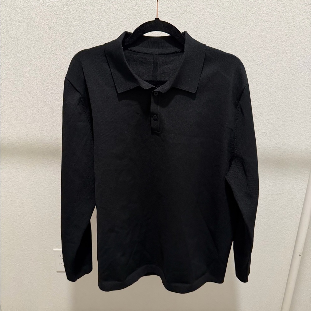 lululemon athletica Men's Black Long Sleeve Polo